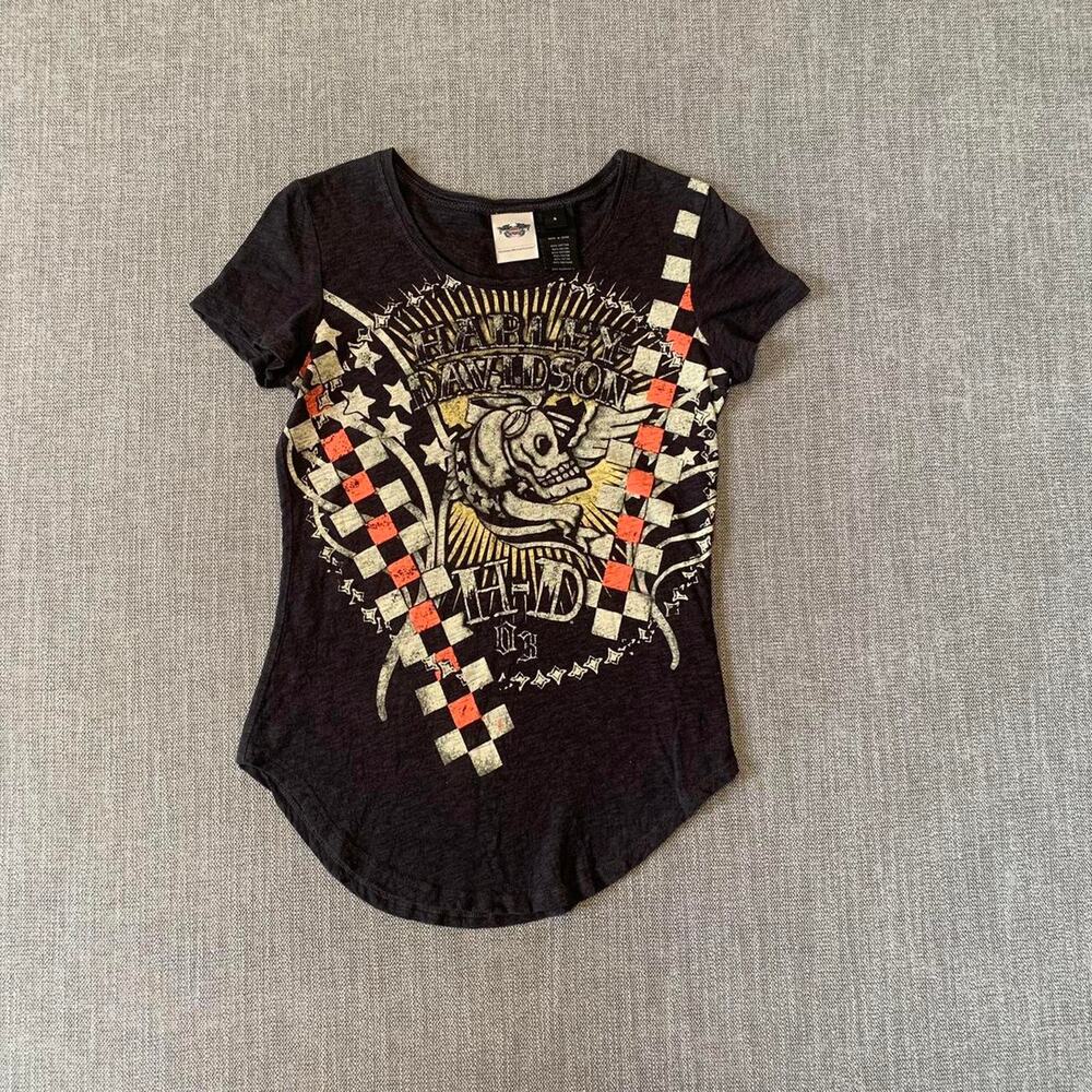 Y2K Harley Davidson skull Top